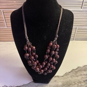 Adjustable Wood Bead Necklace